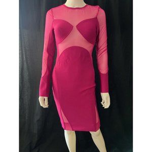 DAIMARAN Santos Women's Dress A-Line Mesh Sleeve Pink Size S